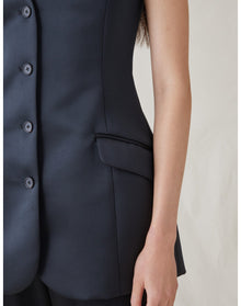 The Duchess Satin Vest | Black
