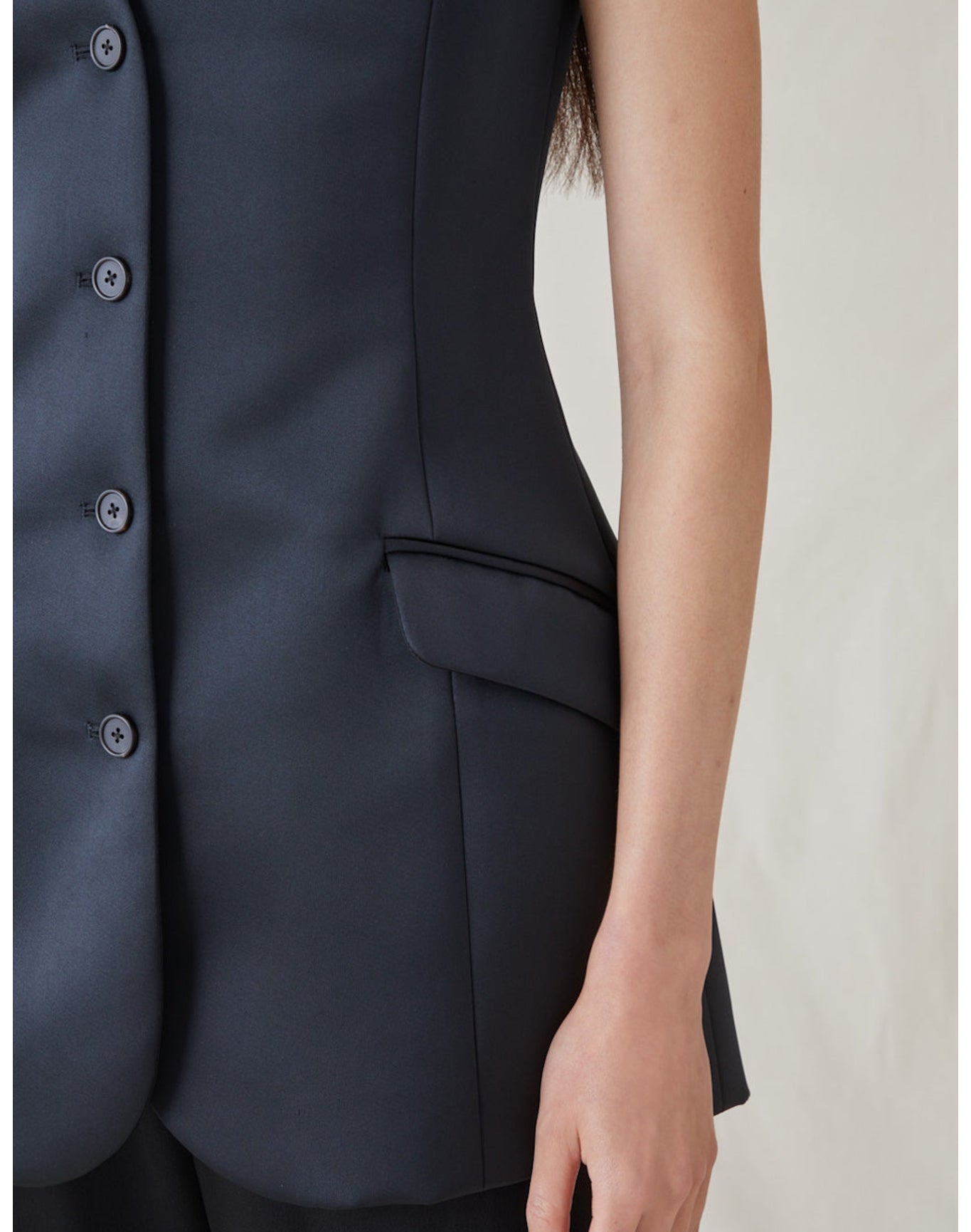 The Duchess Satin Vest | Black