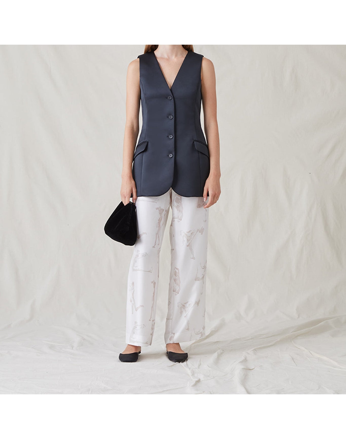 The Duchess Satin Vest | Black