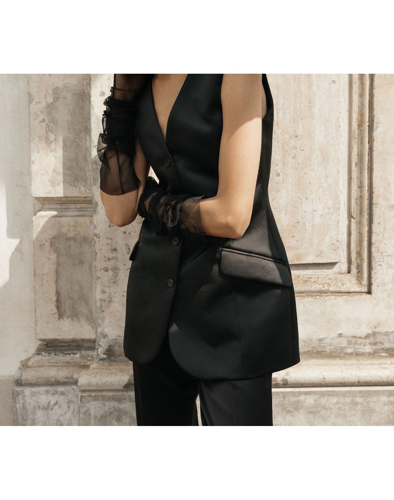 The Duchess Satin Vest | Black