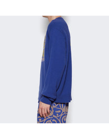 The Elder Statesman | Men | Complexity Theory Crewneck Sweatshirt | Blue Jay