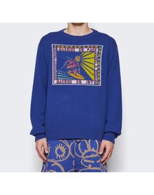 The Elder Statesman | Men | Complexity Theory Crewneck Sweatshirt | Blue Jay