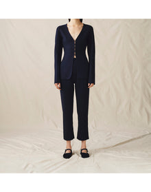 The High-Waisted Knit Pant | Midnight