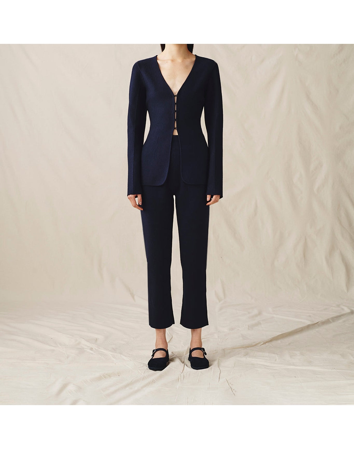 The High-Waisted Knit Pant | Midnight