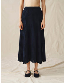 The Knit Skirt | Navy Melange