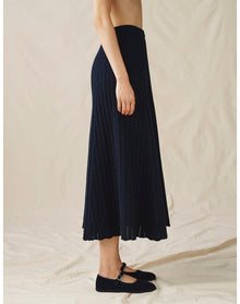 The Knit Skirt | Navy Melange