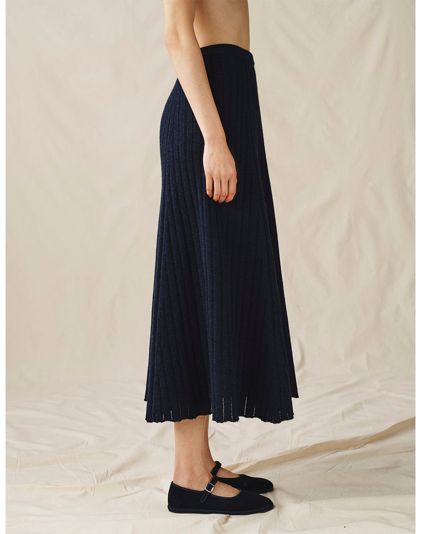 The Knit Skirt | Navy Melange