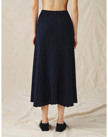 The Knit Skirt | Navy Melange