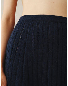 The Knit Skirt | Navy Melange