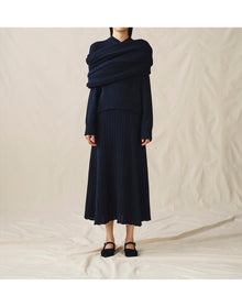 The Knit Skirt | Navy Melange