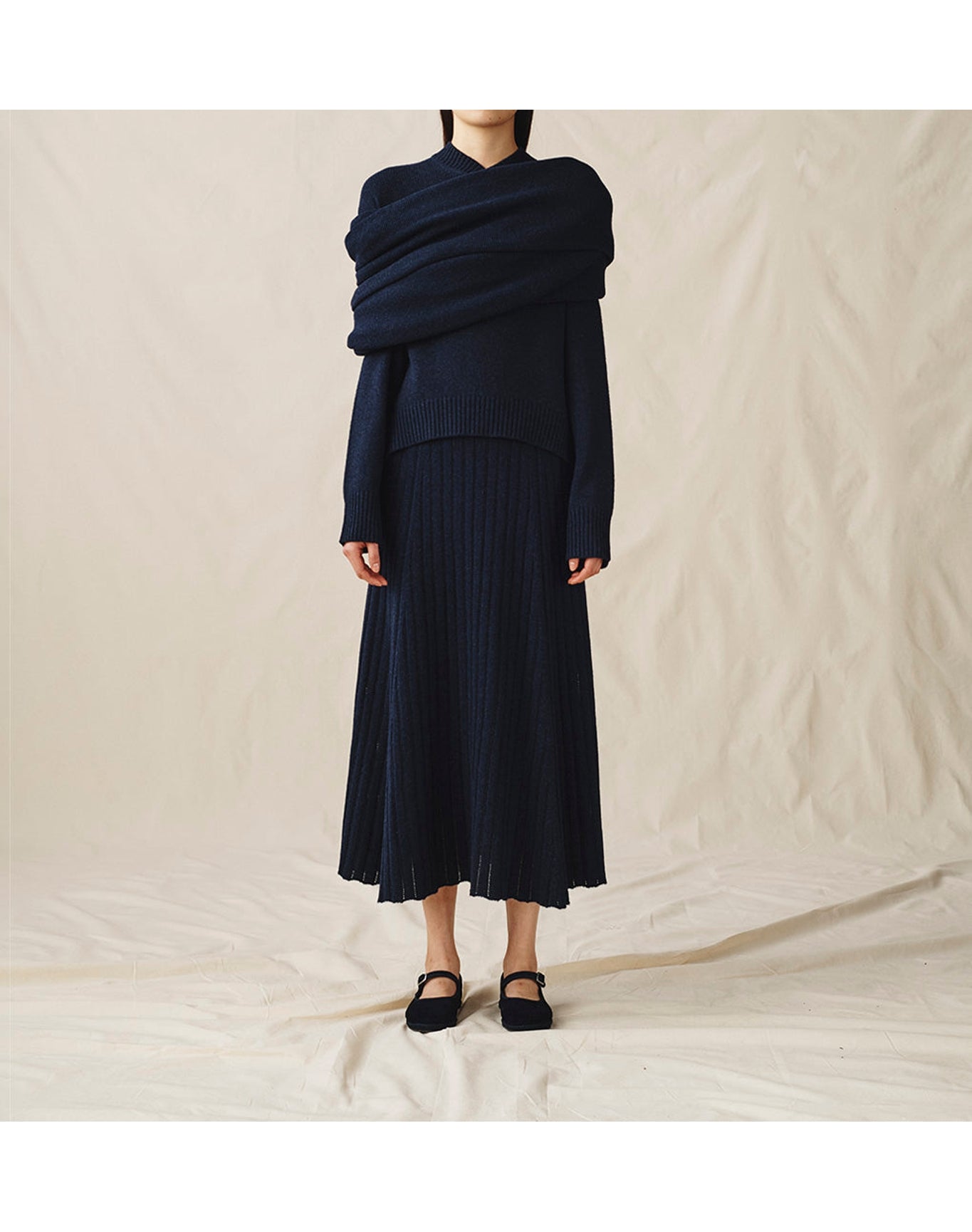The Knit Skirt | Navy Melange
