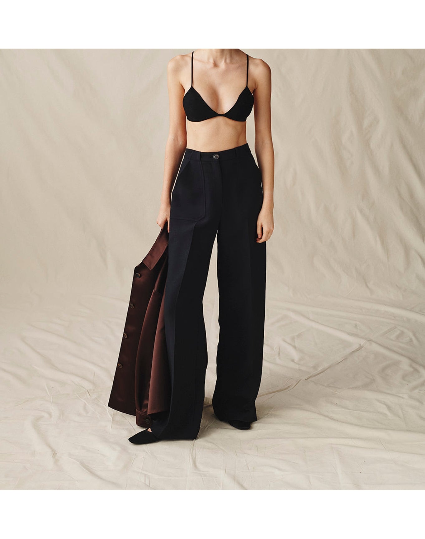 The Knit Triangle Bra | Black