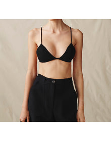 The Knit Triangle Bra | Black