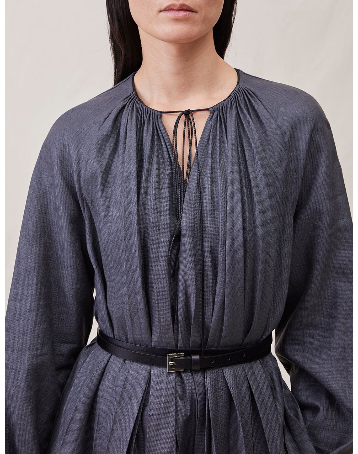 The Pleated Caftan | Charcoal