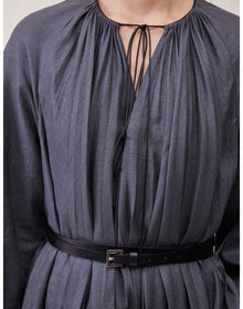The Pleated Caftan | Charcoal