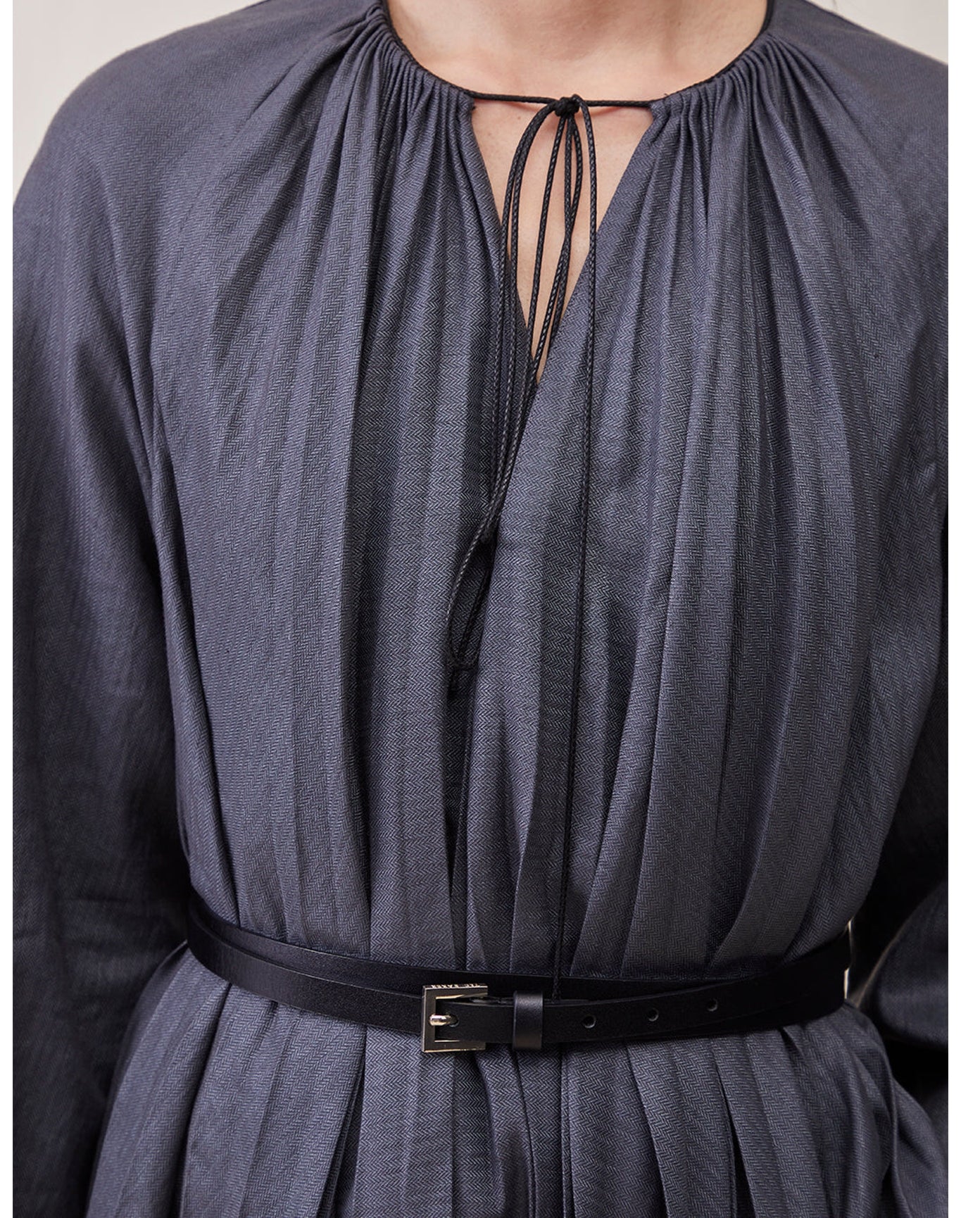 The Pleated Caftan | Charcoal