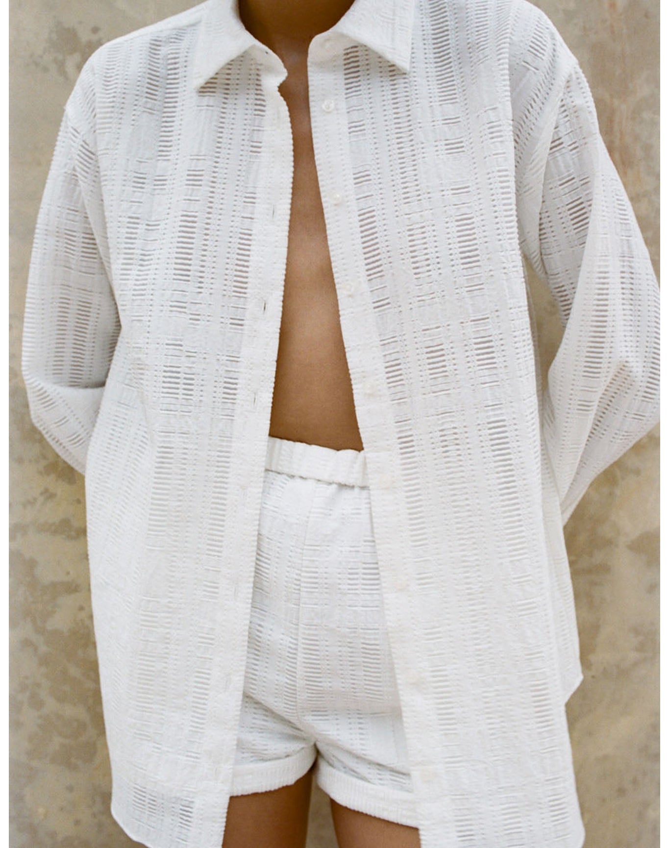 The Rolled Shorts in Jacquard | Ivory