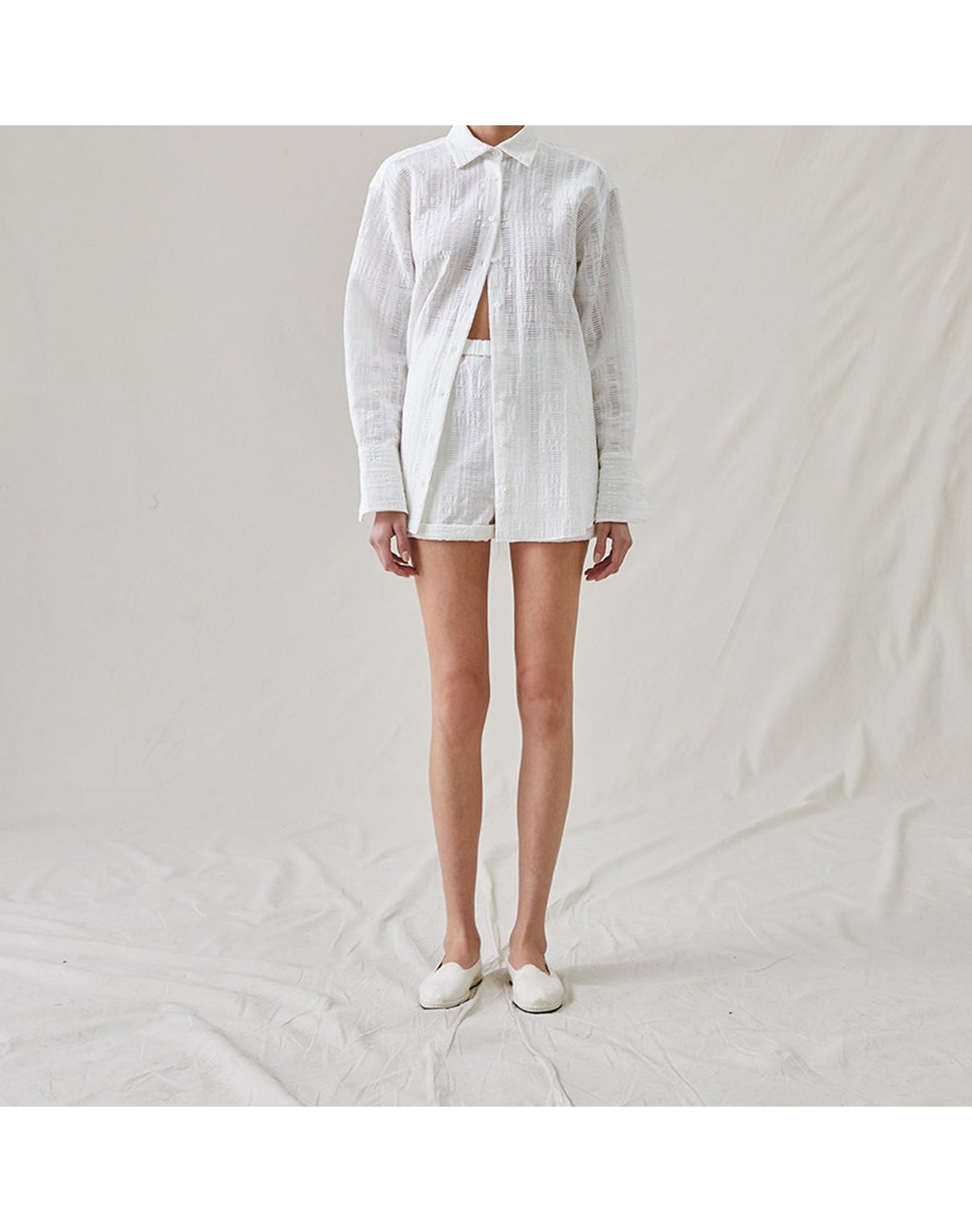 The Rolled Shorts in Jacquard | Ivory
