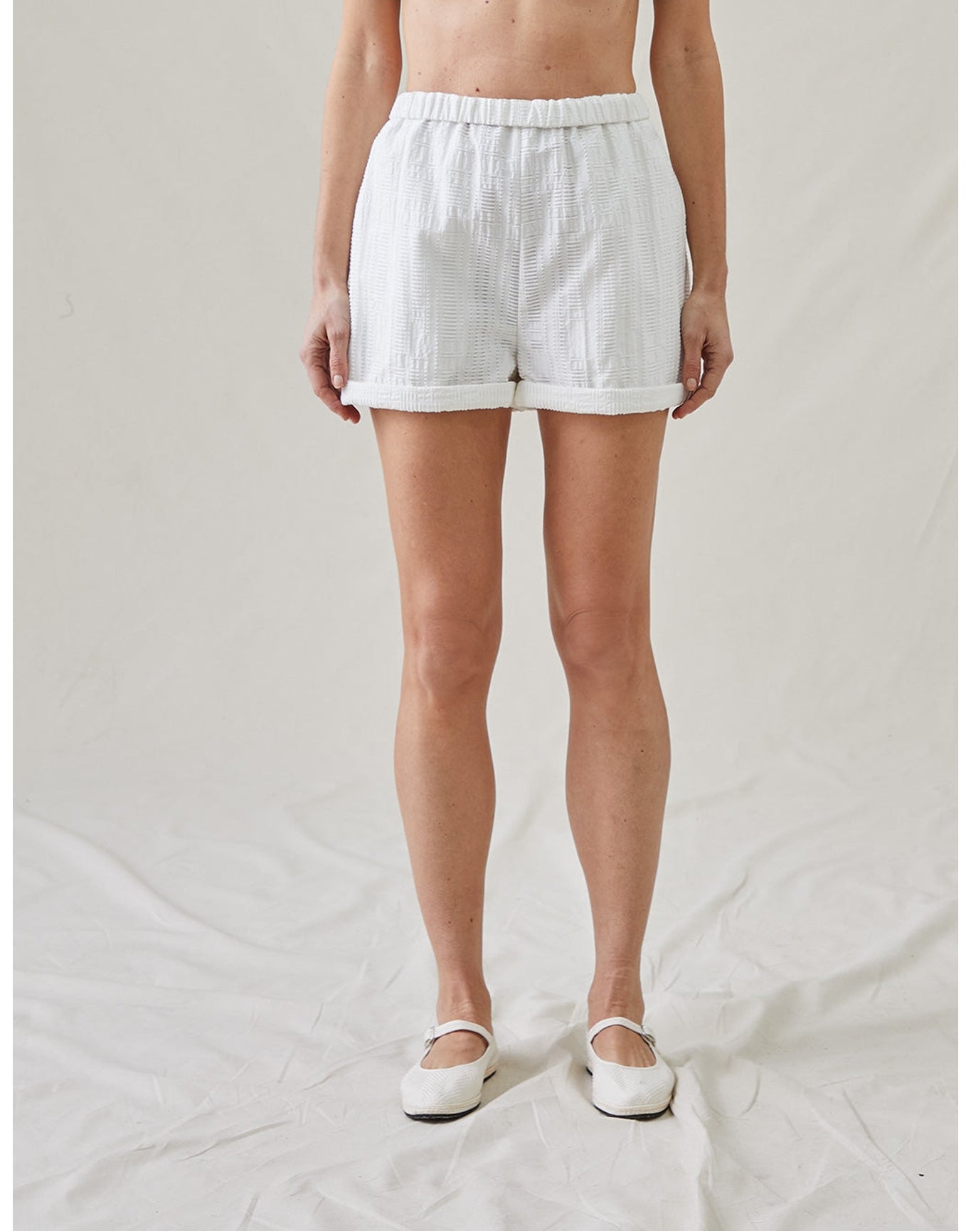 The Rolled Shorts in Jacquard | Ivory