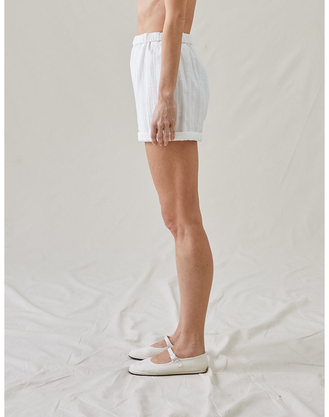 The Rolled Shorts in Jacquard | Ivory