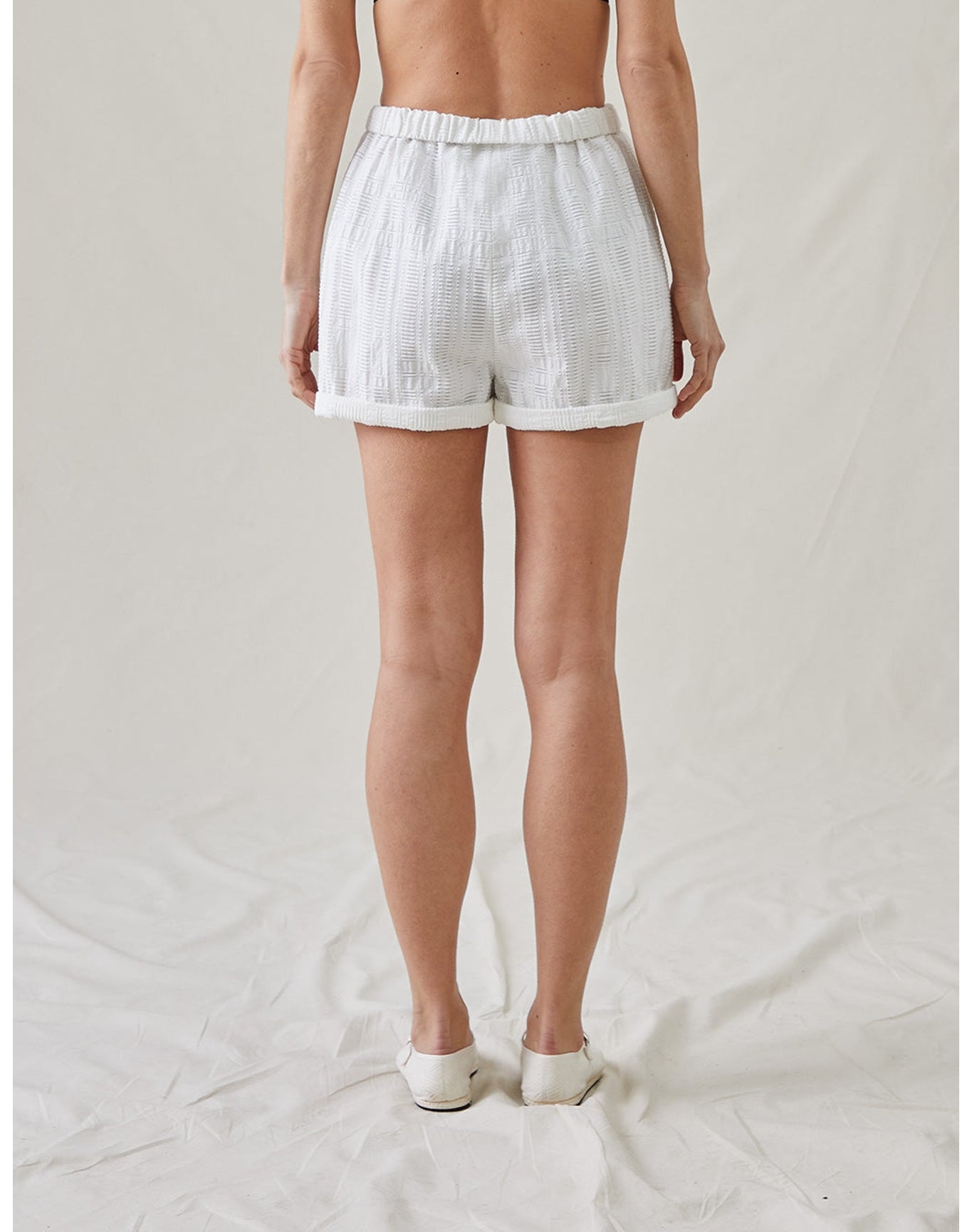 The Rolled Shorts in Jacquard | Ivory