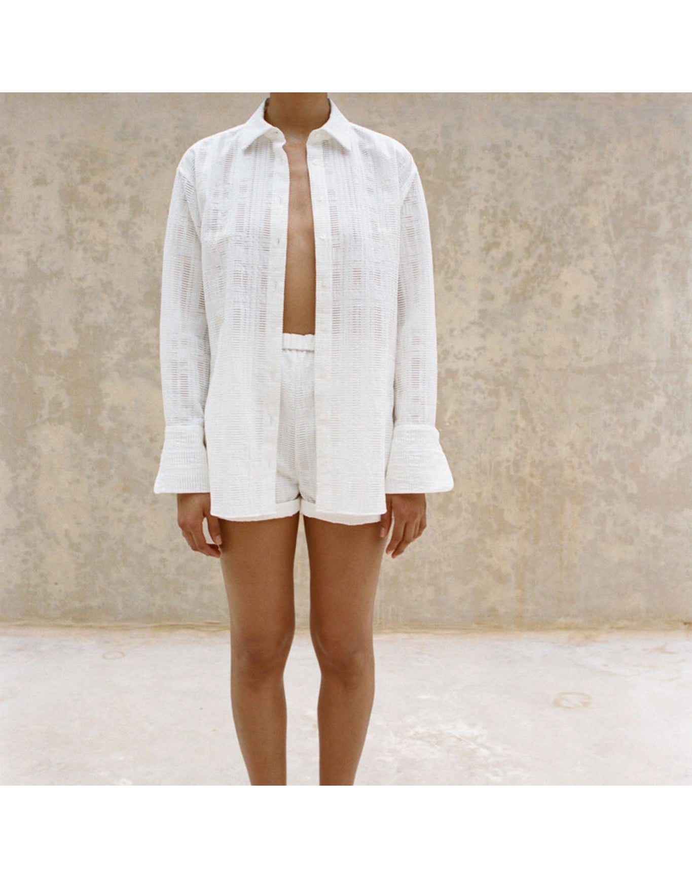 The Rolled Shorts in Jacquard | Ivory