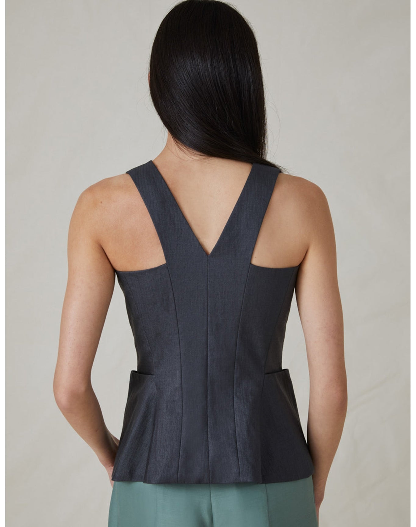 The Sculpted Vest | Charcoal