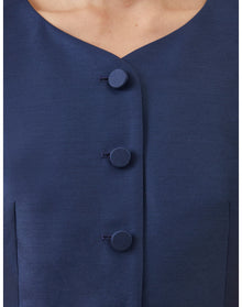 The Sculpted Vest In Lucent Wool | Navy