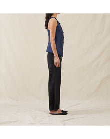 The Sculpted Vest In Lucent Wool | Navy