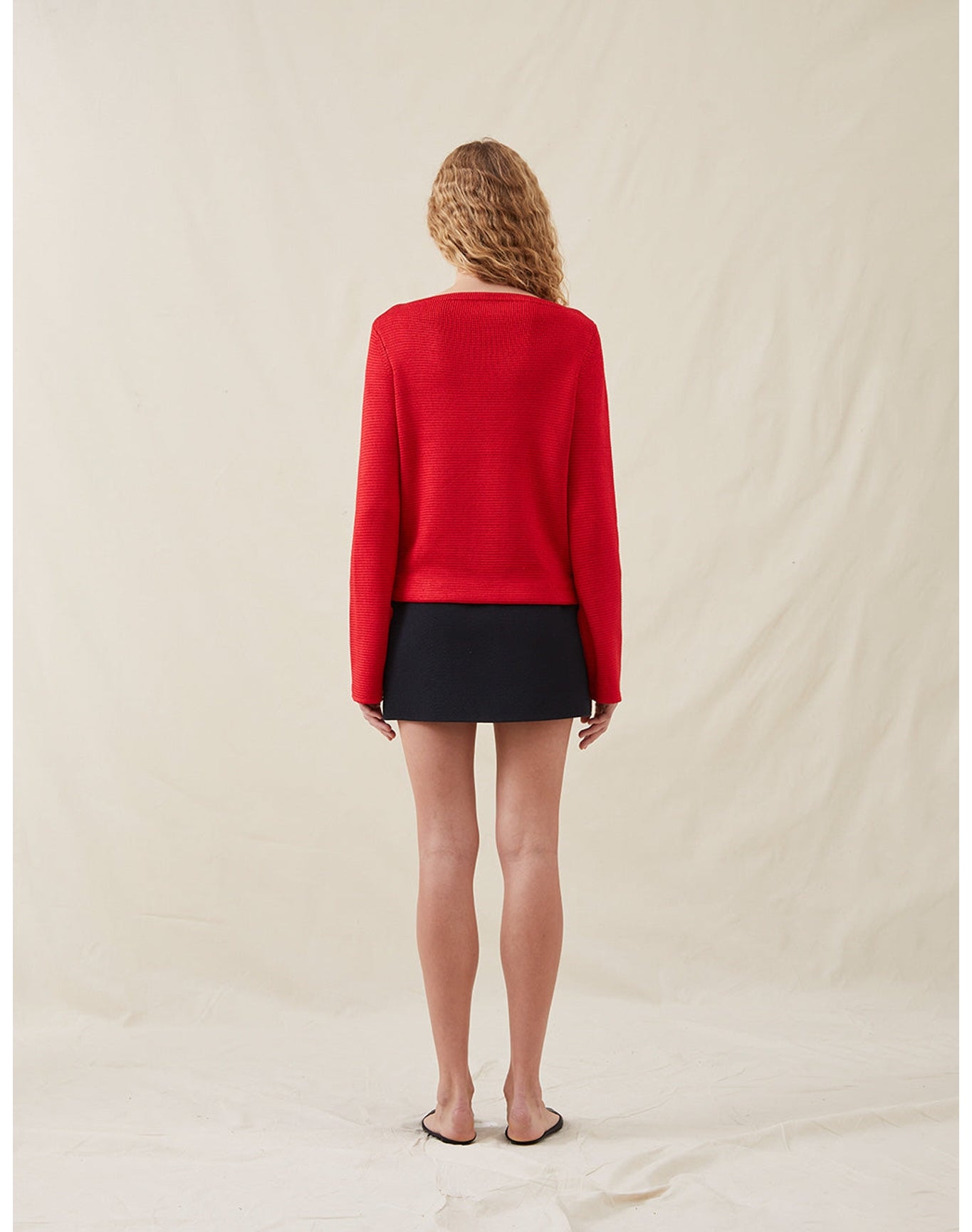 The Silk Boatneck Sweater | Scarlet
