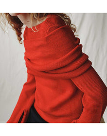 The Silk Boatneck Sweater | Scarlet