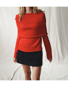 The Silk Boatneck Sweater | Scarlet