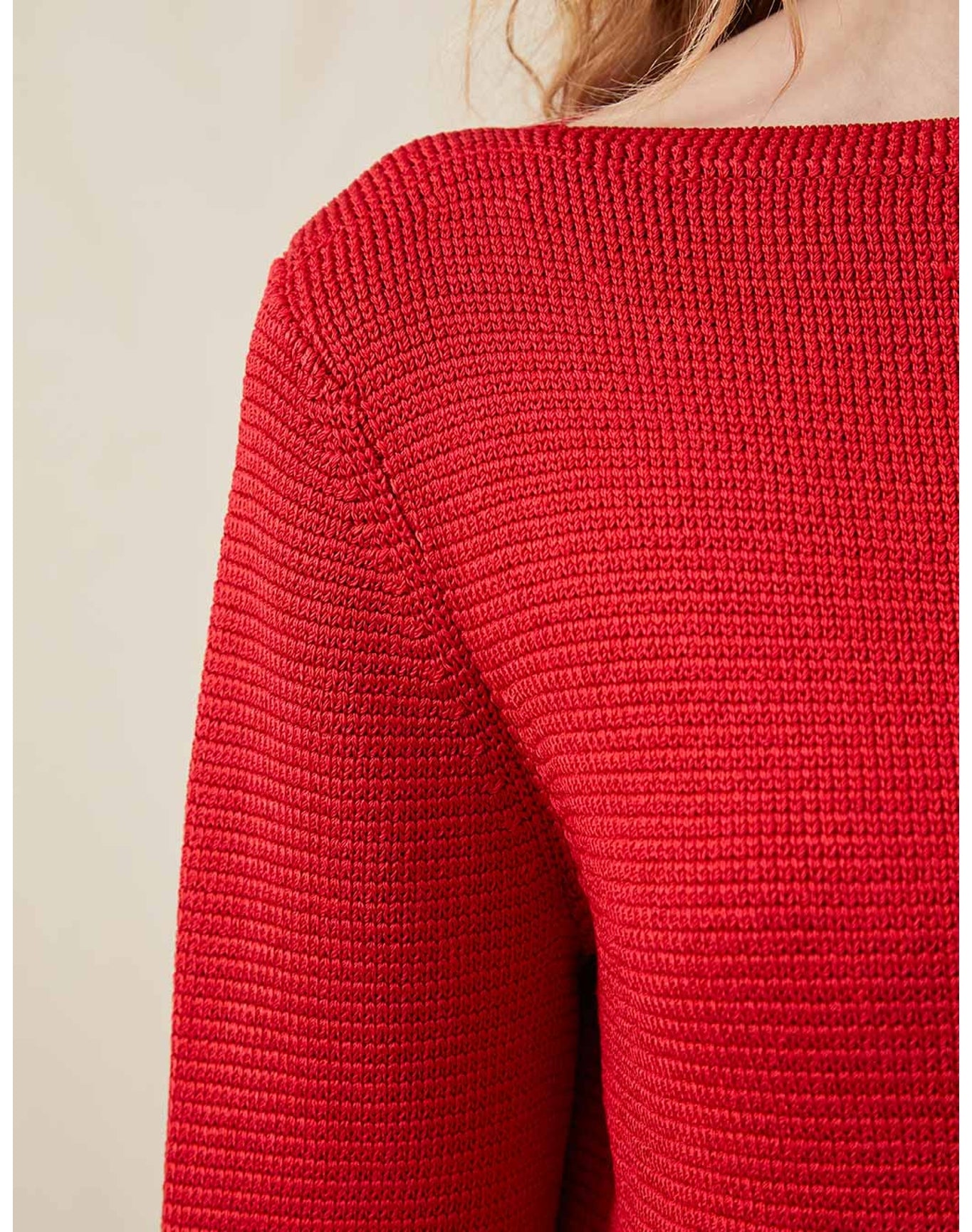 The Silk Boatneck Sweater | Scarlet