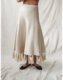 The Silk Tassel Skirt | Champagne