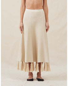 The Silk Tassel Skirt | Champagne