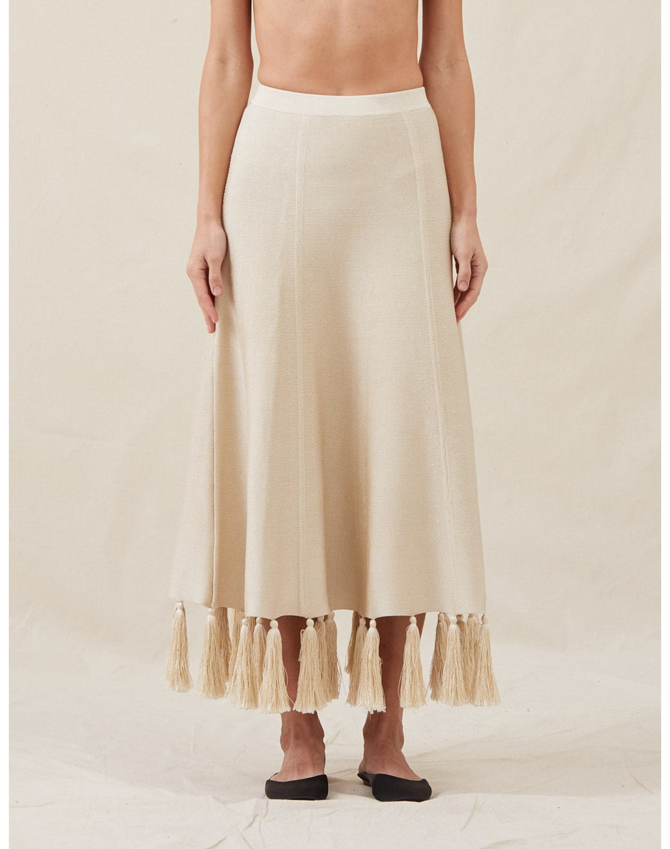 The Silk Tassel Skirt | Champagne