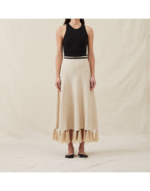 The Silk Tassel Skirt | Champagne