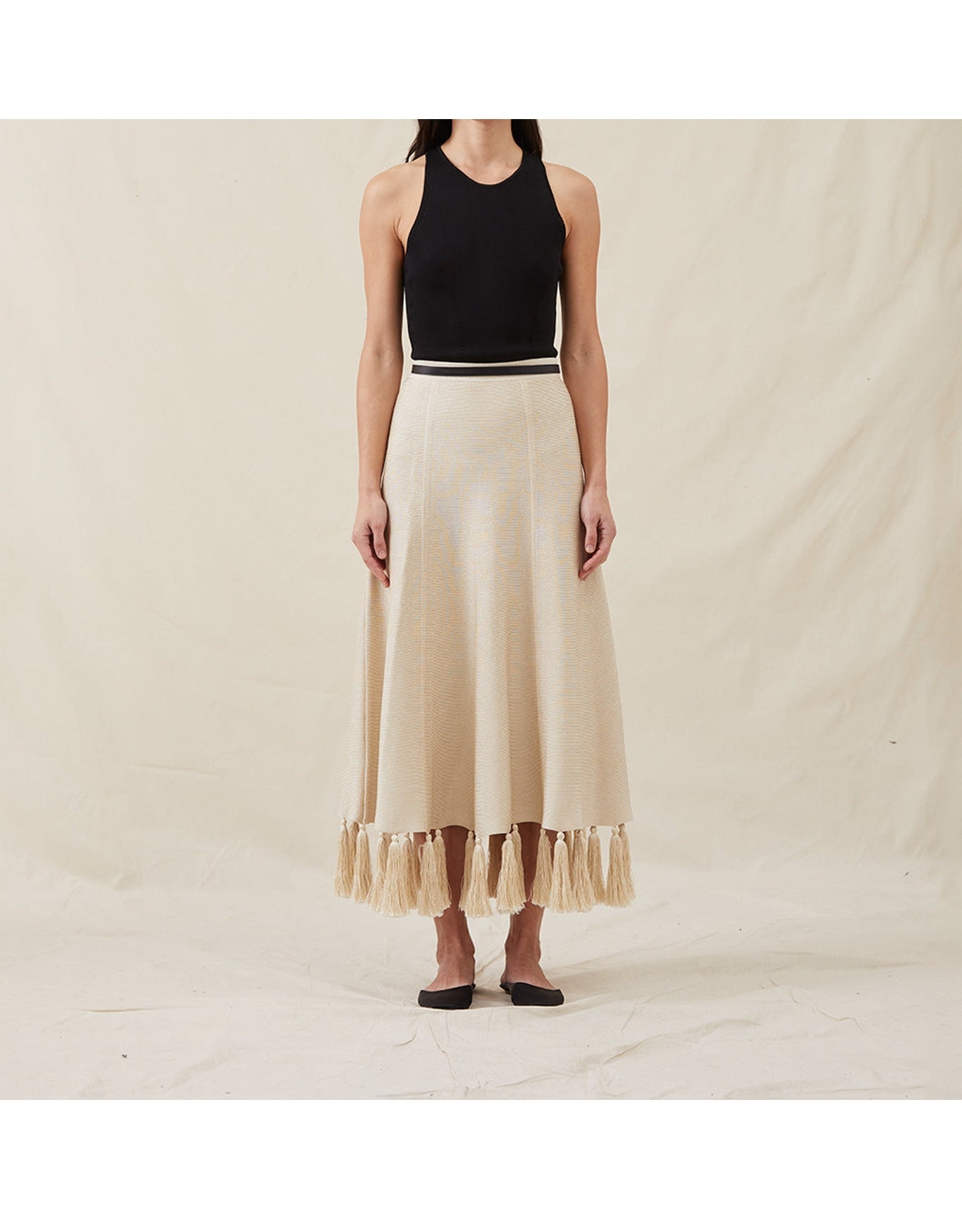 The Silk Tassel Skirt | Champagne