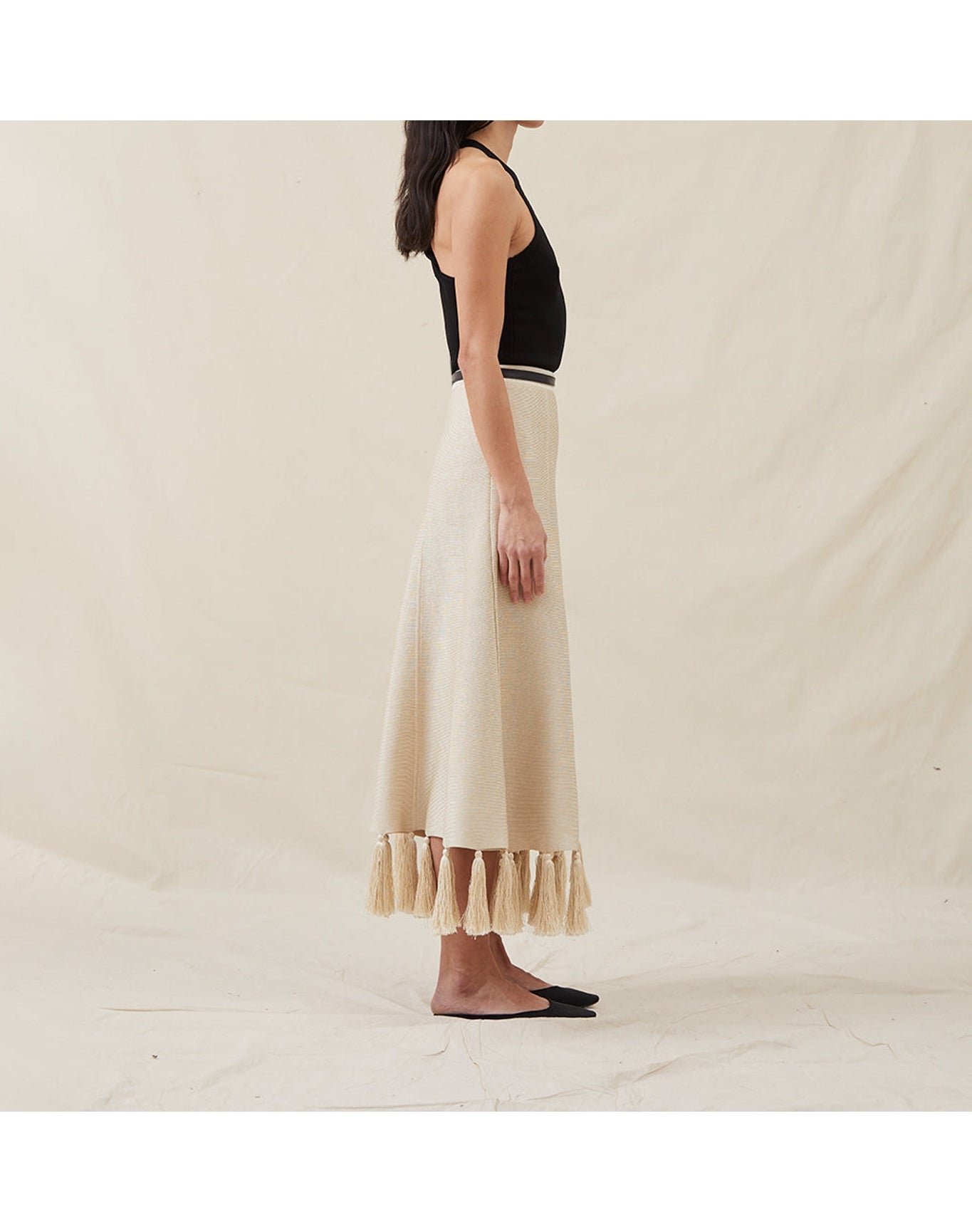 The Silk Tassel Skirt | Champagne