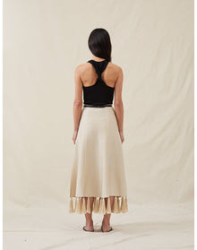The Silk Tassel Skirt | Champagne