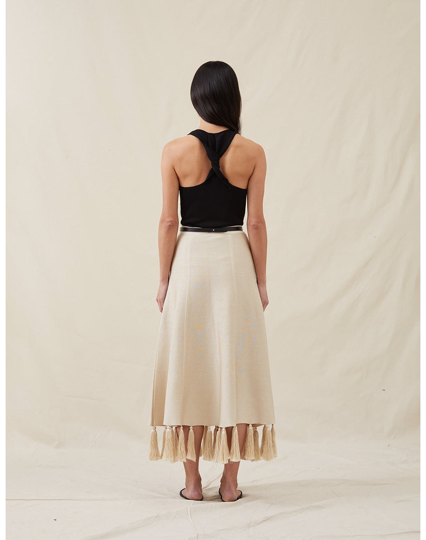 The Silk Tassel Skirt | Champagne