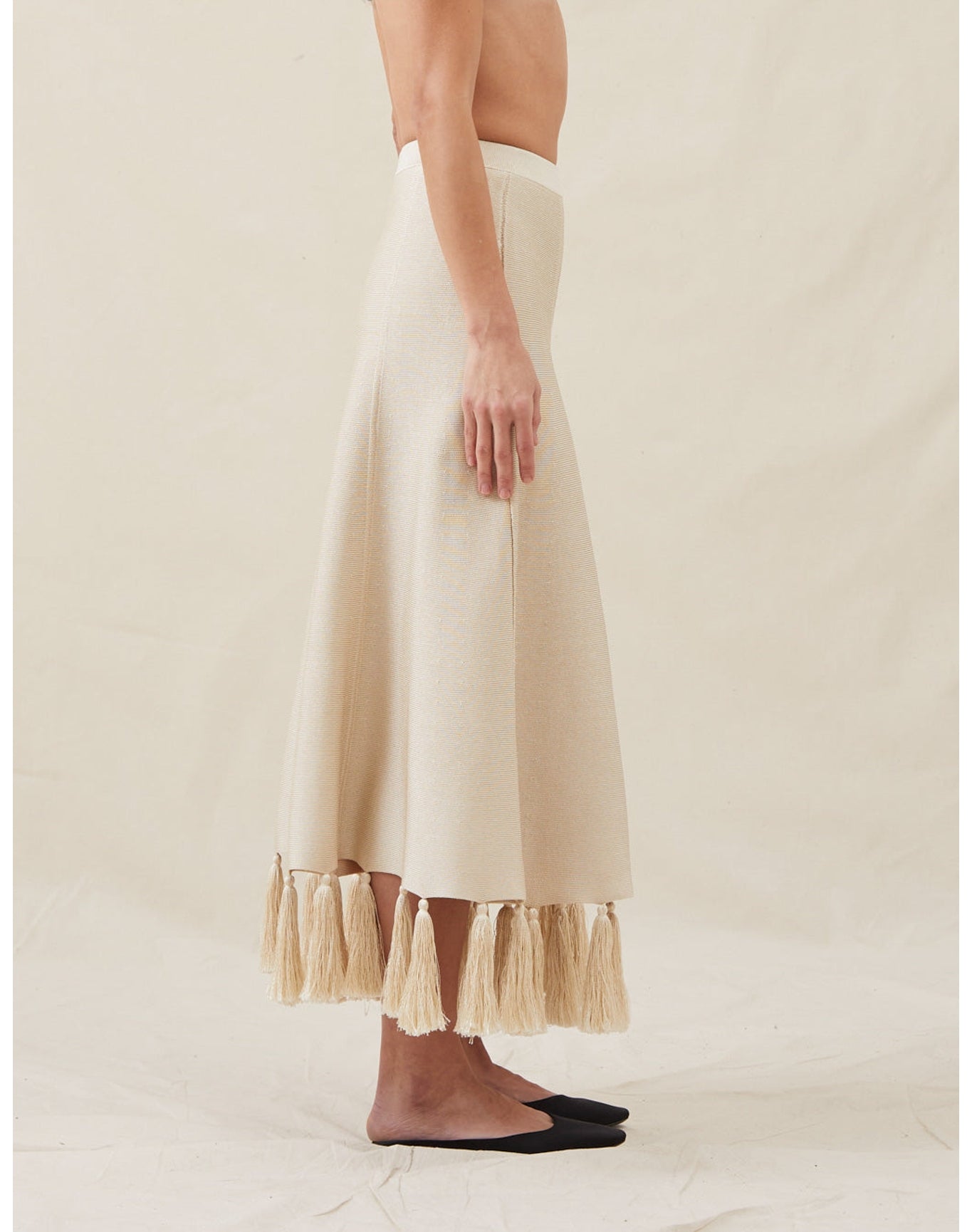 The Silk Tassel Skirt | Champagne