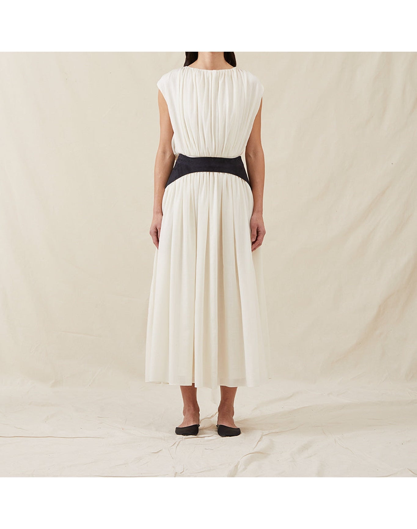 The Soft Gathered Dress | Ivory