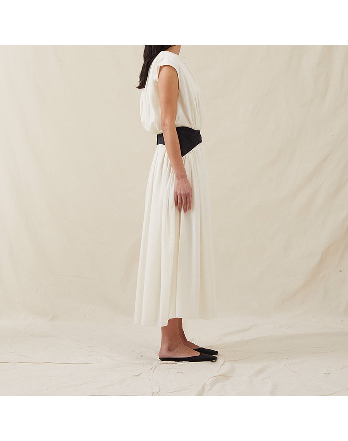 The Soft Gathered Dress | Ivory