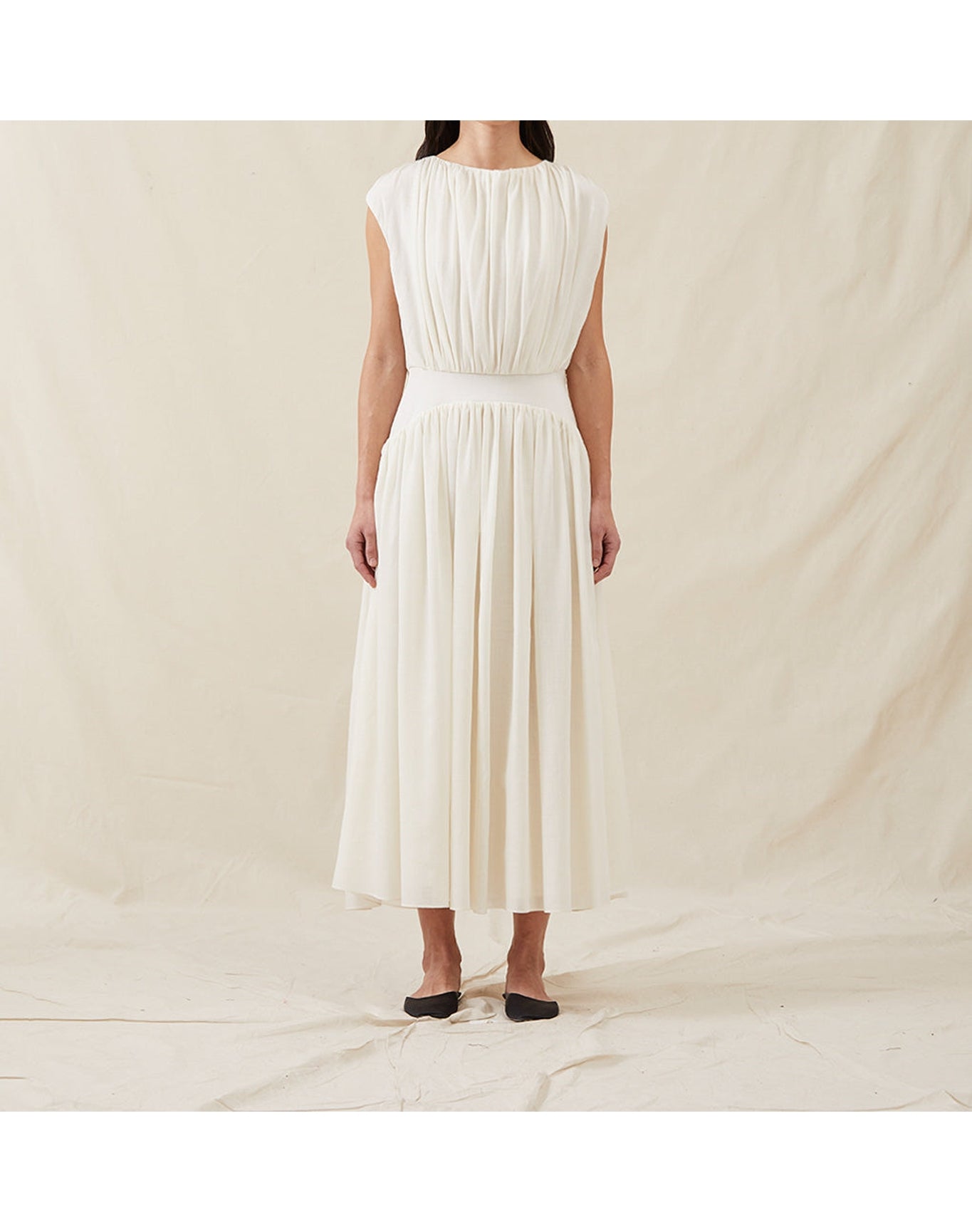The Soft Gathered Dress | Ivory