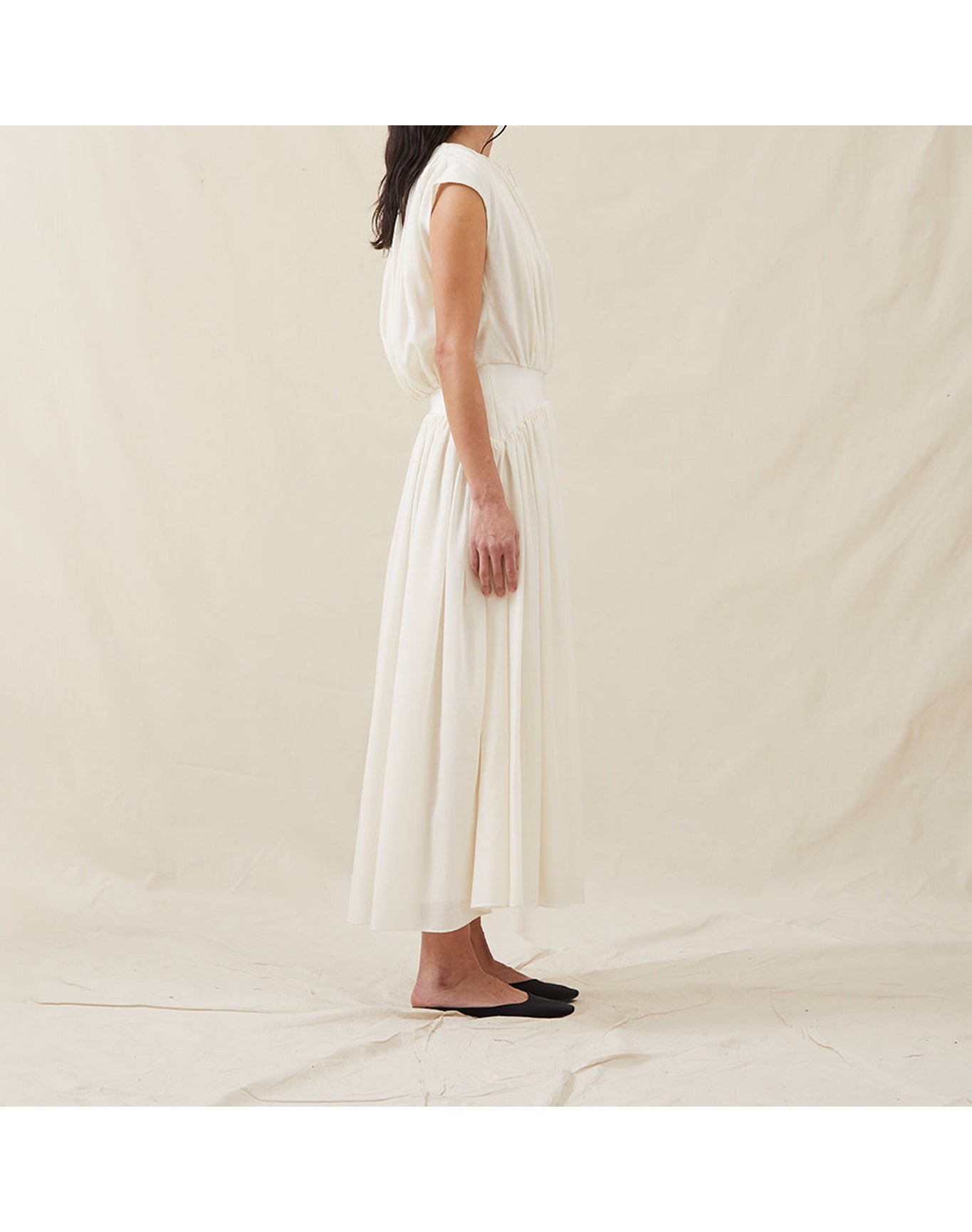 The Soft Gathered Dress | Ivory