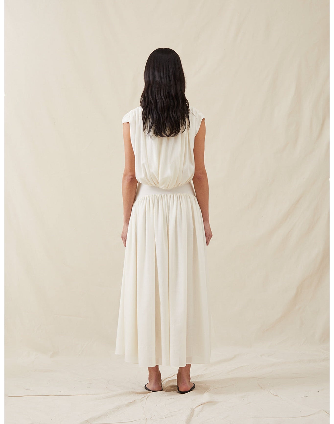 The Soft Gathered Dress | Ivory