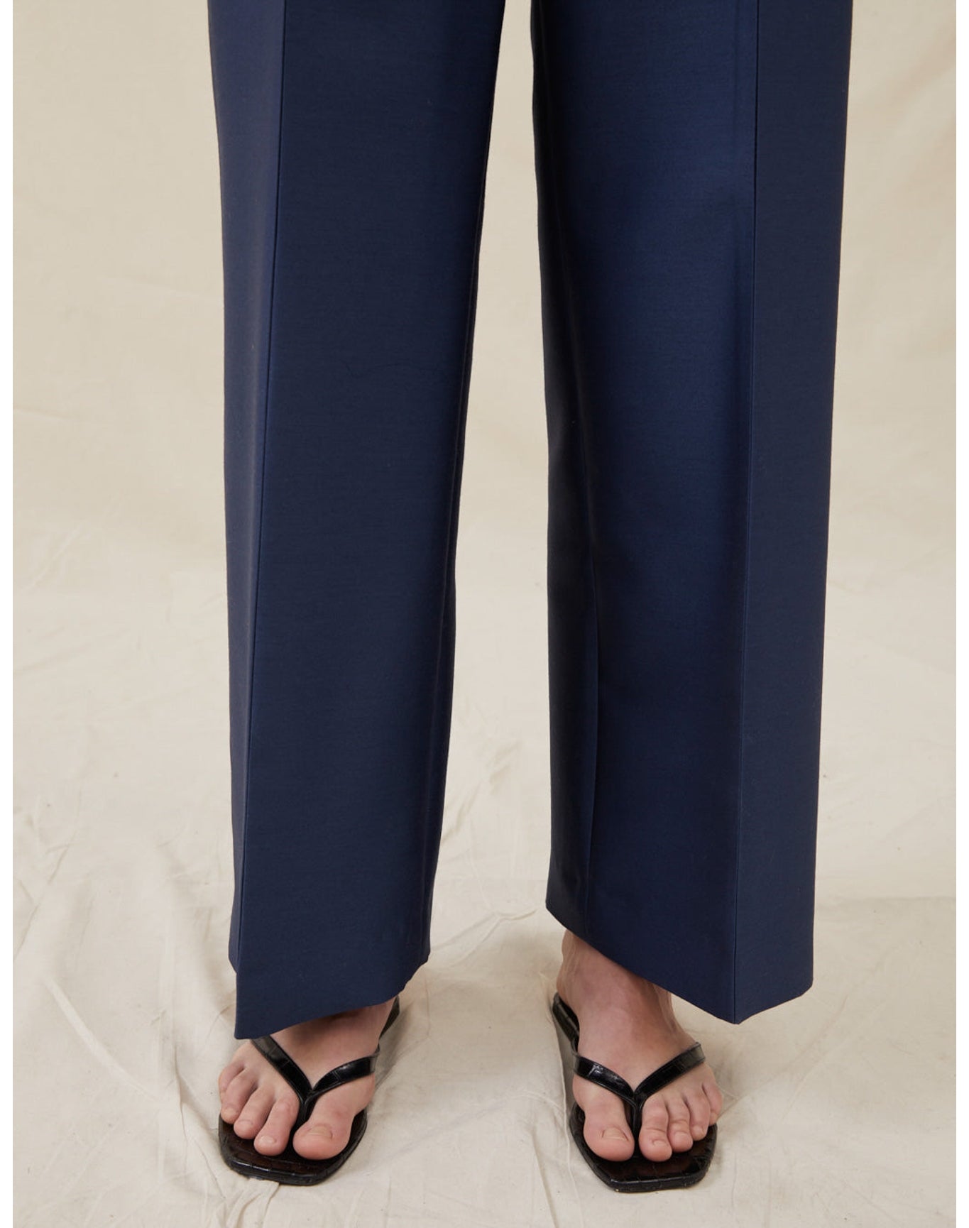 The Tailored Trousers In Lucent Wool | Navy