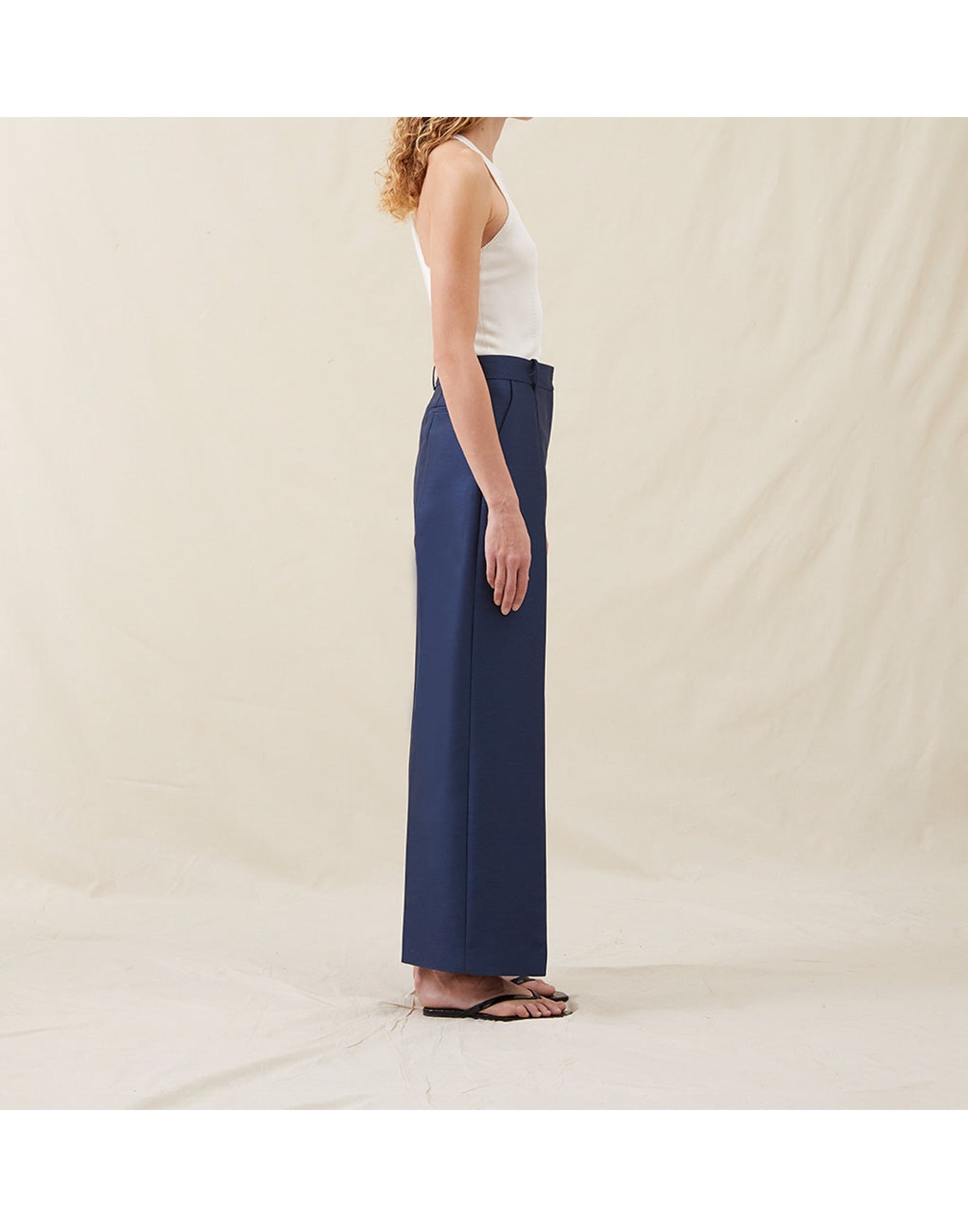 The Tailored Trousers In Lucent Wool | Navy