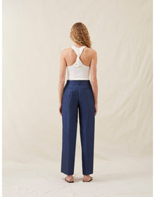 The Tailored Trousers In Lucent Wool | Navy